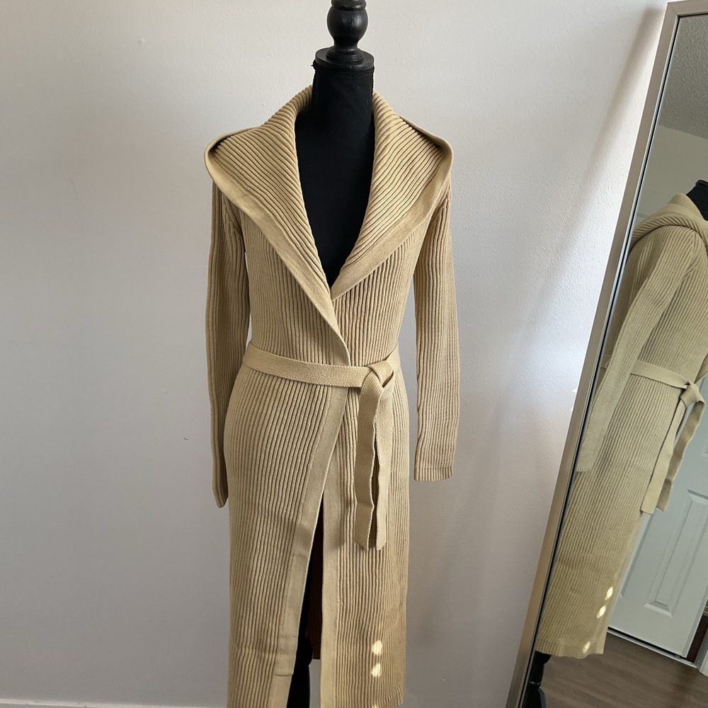 J. Crew Tan Ribbed Long Coat